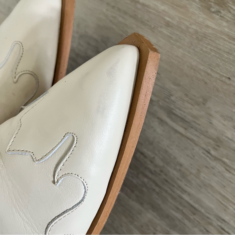 All Saints Cream Leather Slingback Mules - Picture 9 of 9